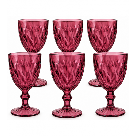 Jogo 6 Taças 320ml Diamond Lilás Vidro